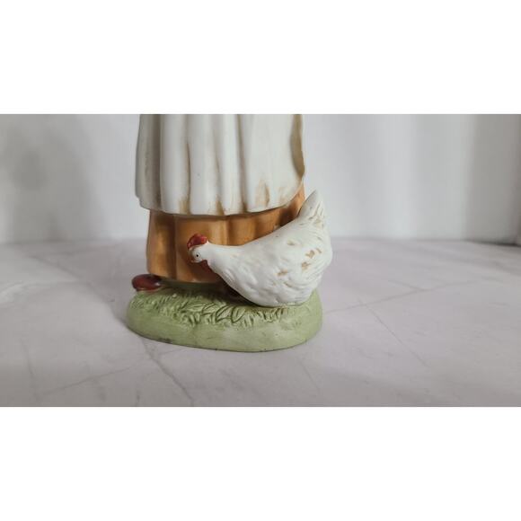 Homco Old Man & Woman Figurines Feeding Chickens & Ducks 1426 Home Interiors - Picture 7 of 12